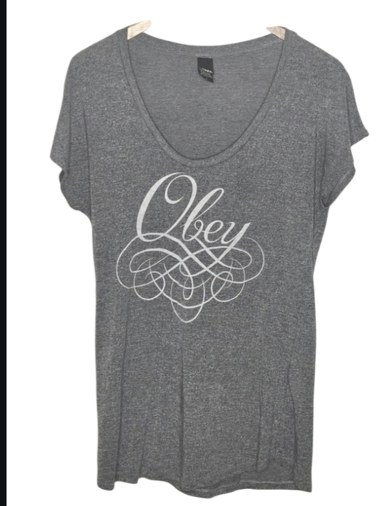 Obey Tops - Obey Grey Graphic Tee